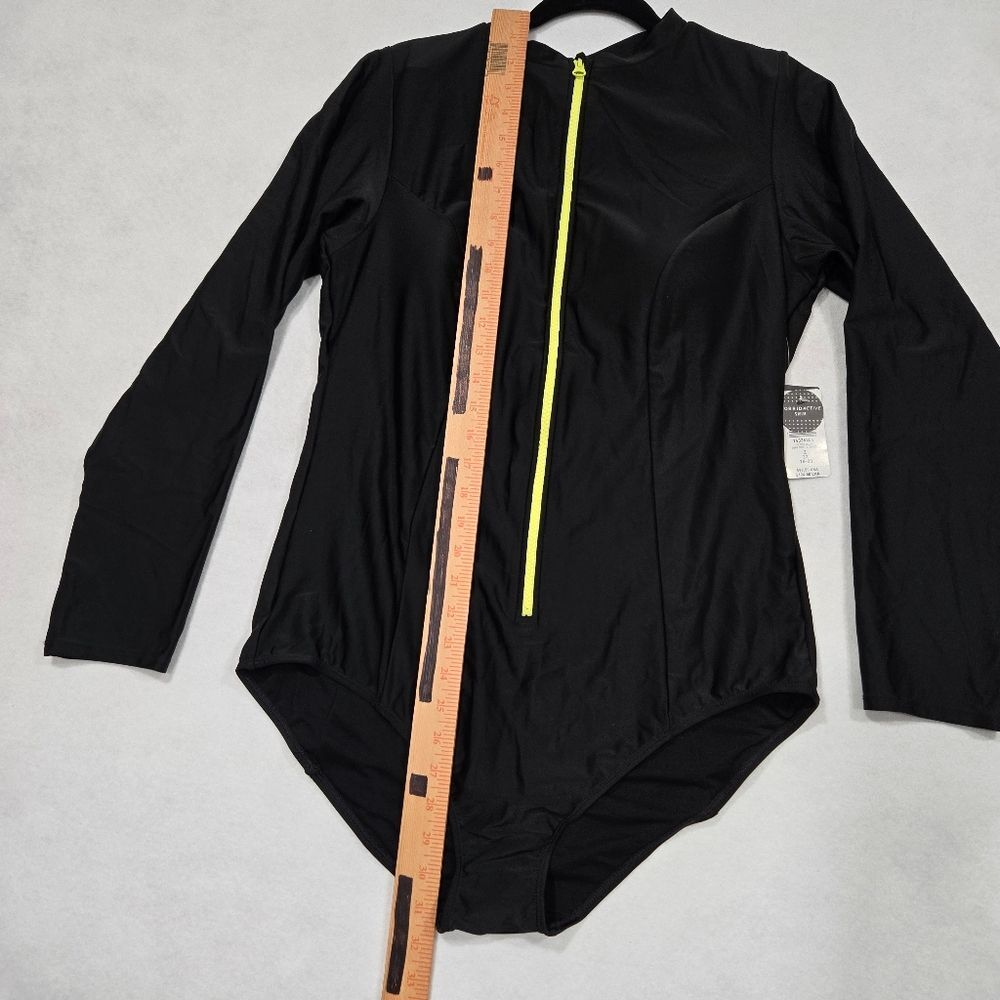 Torrid Black Long Sleeve Swimsuit with Yellow Zipper 2X - Picture 8 of 8